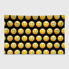 Флаг-баннер с принтом New Emoji в Новосибирске, 100% полиэстер | размер 67 х 109 см, плотность ткани — 95 г/м2; по краям флага есть четыре люверса для крепления | crying | emoji | smile | smiling face with tear | tear | плачущий | слеза | смайлик | улыбка | эмодзи