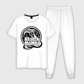 Мужская пижама хлопок с принтом Kobe Bryant в Новосибирске, 100% хлопок | брюки и футболка прямого кроя, без карманов, на брюках мягкая резинка на поясе и по низу штанин
 | angeles | bryant | kobe | lakers | los | nba | баскетбольный | клуб