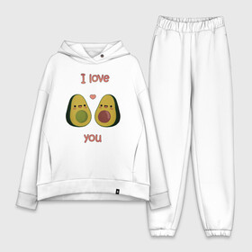 Женский костюм хлопок Oversize с принтом AVOCADO LOVE в Новосибирске,  |  | avokado | авокадо