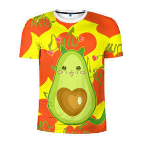 Мужская футболка 3D спортивная с принтом авокадо в Новосибирске, 100% полиэстер с улучшенными характеристиками | приталенный силуэт, круглая горловина, широкие плечи, сужается к линии бедра | avocado | cat | cats | funny | авокадо | зеленый авокадо | кот