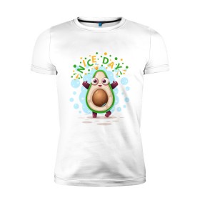 Мужская футболка премиум с принтом АВОКАДО в Новосибирске, 92% хлопок, 8% лайкра | приталенный силуэт, круглый вырез ворота, длина до линии бедра, короткий рукав | avocado | character | cute pictures | exotic | fruit | nut | vegan | vegetables | vegetarian | авокадо | веган | вегетарианец | милые картинки | овощи | орех | персонаж | фрукты | экзотика