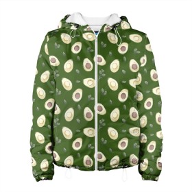 Женская куртка 3D с принтом АВОКАДО в Новосибирске, ткань верха — 100% полиэстер, подклад — флис | прямой крой, подол и капюшон оформлены резинкой с фиксаторами, два кармана без застежек по бокам, один большой потайной карман на груди. Карман на груди застегивается на липучку | avocado | character | cute pictures | exotic | fruit | nut | vegan | vegetables | vegetarian | авокадо | веган | вегетарианец | милые картинки | овощи | орех | персонаж | фрукты | экзотика