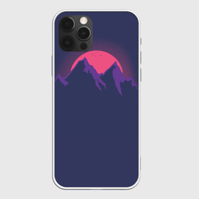 Чехол для iPhone 12 Pro Max с принтом Mountain sunset в Новосибирске, Силикон |  | Тематика изображения на принте: mountain | sunset. purple. фиолетовый | vector | арт | вектор | горы | закат | принт | природа