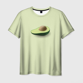 Мужская футболка 3D с принтом Авокадо в Новосибирске, 100% полиэфир | прямой крой, круглый вырез горловины, длина до линии бедер | Тематика изображения на принте: авокадо | веган | еда блогеров | мемы | минимализм | прикольные картинки | прикольные надписи | растение | фрукт