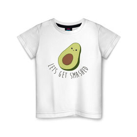 Детская футболка хлопок с принтом Авокадо в Новосибирске, 100% хлопок | круглый вырез горловины, полуприлегающий силуэт, длина до линии бедер | авокадо | мемы | минимализм | прикольные картинки | прикольные надписи | растение | фрукт
