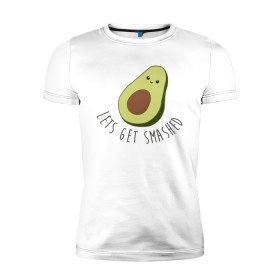 Мужская футболка премиум с принтом Авокадо в Новосибирске, 92% хлопок, 8% лайкра | приталенный силуэт, круглый вырез ворота, длина до линии бедра, короткий рукав | авокадо | мемы | минимализм | прикольные картинки | прикольные надписи | растение | фрукт