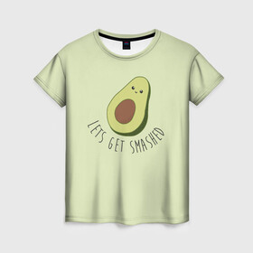 Женская футболка 3D с принтом Авокадо в Новосибирске, 100% полиэфир ( синтетическое хлопкоподобное полотно) | прямой крой, круглый вырез горловины, длина до линии бедер | Тематика изображения на принте: авокадо | мемы | минимализм | прикольные картинки | прикольные надписи | растение | фрукт