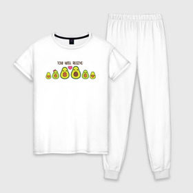 Женская пижама хлопок с принтом Авокадо в Новосибирске, 100% хлопок | брюки и футболка прямого кроя, без карманов, на брюках мягкая резинка на поясе и по низу штанин | авокадо | веган | еда блогеров | мемы | минимализм | прикольные картинки | прикольные надписи | растение | смешное авокадо | фрукт