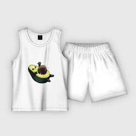 Детская пижама с шортами хлопок с принтом Авокадо в Новосибирске,  |  | авокадо | веган | еда блогеров | мемы | минимализм | прикольные картинки | прикольные надписи | растение | смешное авокадо | фрукт