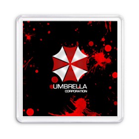 Магнит 55*55 с принтом UMBRELLA CORP в Новосибирске, Пластик | Размер: 65*65 мм; Размер печати: 55*55 мм | biohazard | biohazard 7 | crocodile | fang | game | hand | monster | new umbrella | resident evil | resident evil 7 | umbrella | umbrella corp | umbrella corporation | zombie | обитель