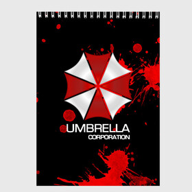 Скетчбук с принтом UMBRELLA CORP в Новосибирске, 100% бумага
 | 48 листов, плотность листов — 100 г/м2, плотность картонной обложки — 250 г/м2. Листы скреплены сверху удобной пружинной спиралью | biohazard | biohazard 7 | crocodile | fang | game | hand | monster | new umbrella | resident evil | resident evil 7 | umbrella | umbrella corp | umbrella corporation | zombie | обитель