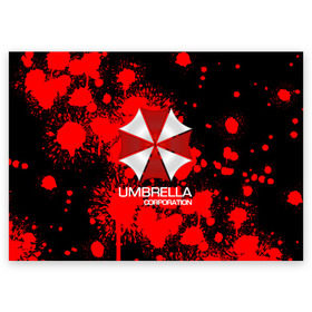 Поздравительная открытка с принтом UMBRELLA CORP в Новосибирске, 100% бумага | плотность бумаги 280 г/м2, матовая, на обратной стороне линовка и место для марки
 | biohazard | biohazard 7 | crocodile | fang | game | hand | monster | new umbrella | resident evil | resident evil 7 | umbrella | umbrella corp | umbrella corporation | zombie | обитель