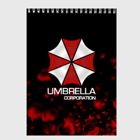 Скетчбук с принтом UMBRELLA CORP в Новосибирске, 100% бумага
 | 48 листов, плотность листов — 100 г/м2, плотность картонной обложки — 250 г/м2. Листы скреплены сверху удобной пружинной спиралью | biohazard | biohazard 7 | crocodile | fang | game | hand | monster | new umbrella | resident evil | resident evil 7 | umbrella | umbrella corp | umbrella corporation | zombie | обитель