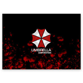 Поздравительная открытка с принтом UMBRELLA CORP в Новосибирске, 100% бумага | плотность бумаги 280 г/м2, матовая, на обратной стороне линовка и место для марки
 | biohazard | biohazard 7 | crocodile | fang | game | hand | monster | new umbrella | resident evil | resident evil 7 | umbrella | umbrella corp | umbrella corporation | zombie | обитель