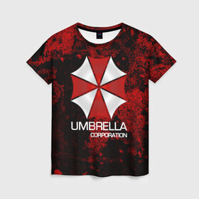 Женская футболка 3D с принтом UMBRELLA CORP в Новосибирске, 100% полиэфир ( синтетическое хлопкоподобное полотно) | прямой крой, круглый вырез горловины, длина до линии бедер | biohazard | biohazard 7 | crocodile | fang | game | hand | monster | new umbrella | resident evil | resident evil 7 | umbrella | umbrella corp | umbrella corporation | zombie | обитель