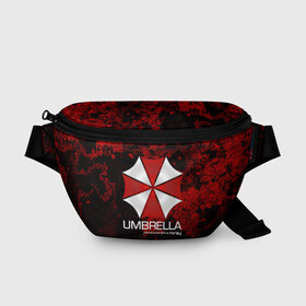 Поясная сумка 3D с принтом UMBRELLA CORP в Новосибирске, 100% полиэстер | плотная ткань, ремень с регулируемой длиной, внутри несколько карманов для мелочей, основное отделение и карман с обратной стороны сумки застегиваются на молнию | biohazard | biohazard 7 | crocodile | fang | game | hand | monster | new umbrella | resident evil | resident evil 7 | umbrella | umbrella corp | umbrella corporation | zombie | обитель