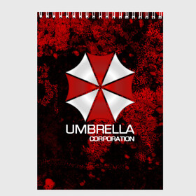 Скетчбук с принтом UMBRELLA CORP в Новосибирске, 100% бумага
 | 48 листов, плотность листов — 100 г/м2, плотность картонной обложки — 250 г/м2. Листы скреплены сверху удобной пружинной спиралью | biohazard | biohazard 7 | crocodile | fang | game | hand | monster | new umbrella | resident evil | resident evil 7 | umbrella | umbrella corp | umbrella corporation | zombie | обитель