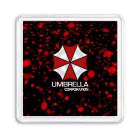 Магнит 55*55 с принтом UMBRELLA CORP в Новосибирске, Пластик | Размер: 65*65 мм; Размер печати: 55*55 мм | biohazard | biohazard 7 | crocodile | fang | game | hand | monster | new umbrella | resident evil | resident evil 7 | umbrella | umbrella corp | umbrella corporation | zombie | обитель