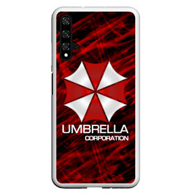 Чехол для Honor 20 с принтом UMBRELLA CORP в Новосибирске, Силикон | Область печати: задняя сторона чехла, без боковых панелей | biohazard | biohazard 7 | crocodile | fang | game | hand | monster | new umbrella | resident evil | resident evil 7 | umbrella | umbrella corp | umbrella corporation | zombie | обитель