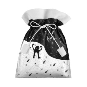 Подарочный 3D мешок с принтом ЪУЪ в Новосибирске, 100% полиэстер | Размер: 29*39 см | 3d | звезды | зло | кот | лого | логотип | надпись | ъуъ | ъуъ съука | эмблема