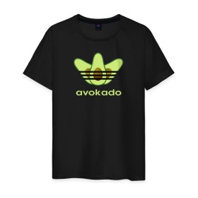 Мужская футболка хлопок с принтом Авокадо в Новосибирске, 100% хлопок | прямой крой, круглый вырез горловины, длина до линии бедер, слегка спущенное плечо. | авокадо | веган | еда блогеров | мемы | минимализм | прикольные картинки | прикольные надписи | растение | смешное авокадо | фрукт