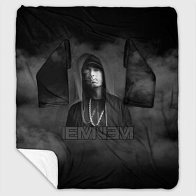 Плед с рукавами с принтом EMINEM в Новосибирске, 100% полиэстер | Закругленные углы, все края обработаны. Ткань не мнется и не растягивается. Размер 170*145 | eminem | marshall bruce mathers | music to be murdered by | rap | американский рэпер | зарубежный реп | маршалл брюс мэтерс | музыка | реп | рэпер | эм | эминем