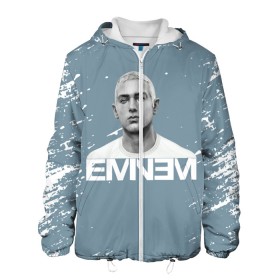 Мужская куртка 3D с принтом EMINEM. в Новосибирске, ткань верха — 100% полиэстер, подклад — флис | прямой крой, подол и капюшон оформлены резинкой с фиксаторами, два кармана без застежек по бокам, один большой потайной карман на груди. Карман на груди застегивается на липучку | eminem | marshall bruce mathers | music to be murdered by | rap | американский рэпер | зарубежный реп | маршалл брюс мэтерс | музыка | реп | рэпер | эм | эминем