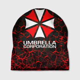 Шапка 3D с принтом UMBRELLA CORPORATION. в Новосибирске, 100% полиэстер | универсальный размер, печать по всей поверхности изделия | corp | corporation | resident evil | umbrella | umbrella corporation | зомби апокалипсис | зонт | игра