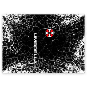 Поздравительная открытка с принтом UMBRELLA CORPORATION. в Новосибирске, 100% бумага | плотность бумаги 280 г/м2, матовая, на обратной стороне линовка и место для марки
 | corp | corporation | resident evil | umbrella | umbrella corporation | зомби апокалипсис | зонт | игра