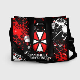 Сумка-шоппер 3D с принтом UMBRELLA CORPORATION в Новосибирске, 100% полиэстер | застегивается на металлическую кнопку; внутренний карман застегивается на молнию. Стенки укреплены специальным мягким материалом, чтобы защитить содержимое от несильных ударов
 | corp | corporation | resident evil | umbrella | umbrella corporation | зомби апокалипсис | зонт | игра