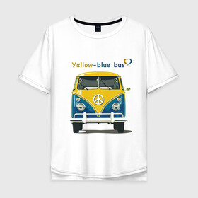 Мужская футболка хлопок Oversize с принтом Я люблю вас (Yellow-blue bus) в Новосибирске, 100% хлопок | свободный крой, круглый ворот, “спинка” длиннее передней части | 14 февраля | bus | camper | i love you | love you | volkswagen | vw | автобус | автомобилисту | английский | бейсболка | бутылка | валентинов день | водителю | день влюбленных | день святого валент | кепка | кружка | люблю
