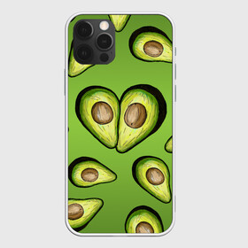Чехол для iPhone 12 Pro с принтом Люблю авокадо в Новосибирске, силикон | область печати: задняя сторона чехла, без боковых панелей | Тематика изображения на принте: food | green | vegetarian | вегетарианец | влюбленность | влюбленные | вместе навсегда | девушке | здоровый | здоровый образ жизни | зелень | кружка | любимая | любимый | люблю | май | натуральный