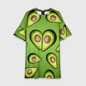 Детское платье 3D с принтом Люблю авокадо в Новосибирске, 100% полиэстер | прямой силуэт, чуть расширенный к низу. Круглая горловина, на рукавах — воланы | food | green | vegetarian | вегетарианец | влюбленность | влюбленные | вместе навсегда | девушке | здоровый | здоровый образ жизни | зелень | кружка | любимая | любимый | люблю | май | натуральный