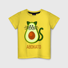 Детская футболка хлопок с принтом АВОКАТО в Новосибирске, 100% хлопок | круглый вырез горловины, полуприлегающий силуэт, длина до линии бедер | авакадо | авокадо | авокадо игрушка | авокадо фото | авокадо фрукт | басик | кот авокадо | котики | рисунки котиков | смешные котики