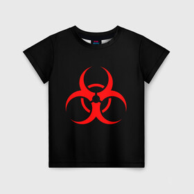 Детская футболка 3D с принтом Plague inc в Новосибирске, 100% гипоаллергенный полиэфир | прямой крой, круглый вырез горловины, длина до линии бедер, чуть спущенное плечо, ткань немного тянется | game | ncov2019 | plague inc | warning | вирус | знак | игра | китай | коронавирус | опасность | символ