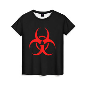 Женская футболка 3D с принтом Plague inc в Новосибирске, 100% полиэфир ( синтетическое хлопкоподобное полотно) | прямой крой, круглый вырез горловины, длина до линии бедер | game | ncov2019 | plague inc | warning | вирус | знак | игра | китай | коронавирус | опасность | символ