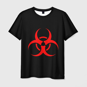 Мужская футболка 3D с принтом Plague inc в Новосибирске, 100% полиэфир | прямой крой, круглый вырез горловины, длина до линии бедер | game | ncov2019 | plague inc | warning | вирус | знак | игра | китай | коронавирус | опасность | символ