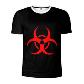 Мужская футболка 3D спортивная с принтом Plague inc в Новосибирске, 100% полиэстер с улучшенными характеристиками | приталенный силуэт, круглая горловина, широкие плечи, сужается к линии бедра | game | ncov2019 | plague inc | warning | вирус | знак | игра | китай | коронавирус | опасность | символ