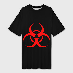 Платье-футболка 3D с принтом Plague inc в Новосибирске,  |  | game | ncov2019 | plague inc | warning | вирус | знак | игра | китай | коронавирус | опасность | символ