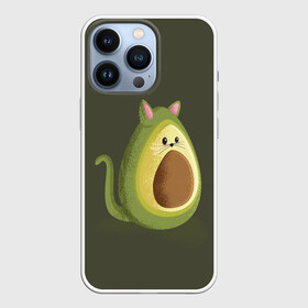 Чехол для iPhone 13 Pro с принтом AVOCATO в Новосибирске,  |  | Тематика изображения на принте: avocado | avocato | avogato | cat | cats | авокадо | авокато | авокот | картинка | картинки | кот | коте | котэ | прикольная | прикольные