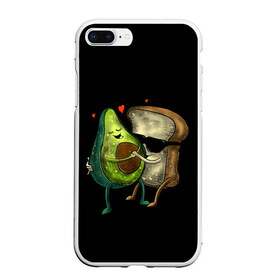 Чехол для iPhone 7Plus/8 Plus матовый с принтом Love в Новосибирске, Силикон | Область печати: задняя сторона чехла, без боковых панелей | avocado | avocato | avogato | cat | cats | авокадо | авокато | авокот | картинка | картинки | кот | коте | котэ | прикольная | прикольные