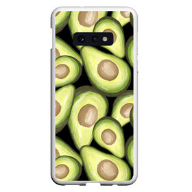 Чехол для Samsung S10E с принтом Avocado background в Новосибирске, Силикон | Область печати: задняя сторона чехла, без боковых панелей | Тематика изображения на принте: food | green | vegan | vegetarian | веган | вегетарианец | диета | здоровое питание | здоровый | здоровый образ жизни | зеленый | зож | кружка | майка | натуральный | овощи | платье | плед | подушка | полезный