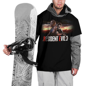 Накидка на куртку 3D с принтом Resident Evil 3 в Новосибирске, 100% полиэстер |  | carlos oliveira | jill valentine | nemesis | re 3 | resident evil 3 remake | джил вэлентайн | карлос оливейра | немезида | немезис | обитель зла