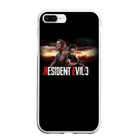 Чехол для iPhone 7Plus/8 Plus матовый с принтом Resident Evil 3 в Новосибирске, Силикон | Область печати: задняя сторона чехла, без боковых панелей | Тематика изображения на принте: carlos oliveira | jill valentine | nemesis | re 3 | resident evil 3 remake | джил вэлентайн | карлос оливейра | немезида | немезис | обитель зла