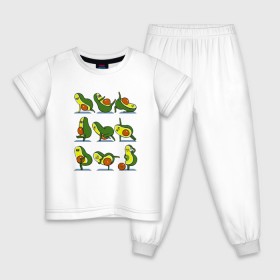Детская пижама хлопок с принтом Авокадо в Новосибирске, 100% хлопок |  брюки и футболка прямого кроя, без карманов, на брюках мягкая резинка на поясе и по низу штанин
 | art | avogato | fitness | авокадо | арт | фитнесс