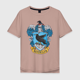 Мужская футболка хлопок Oversize с принтом Coat of Ravenclaw в Новосибирске, 100% хлопок | свободный крой, круглый ворот, “спинка” длиннее передней части | vdgerir | гарри поттер | гриффиндор | дамблдор | добби | слизерин | хогвартс