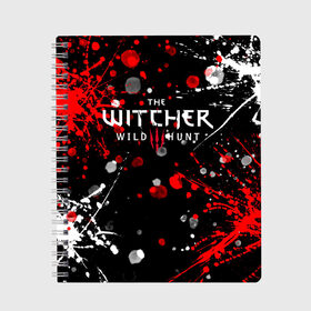 Тетрадь с принтом THE WITCHER в Новосибирске, 100% бумага | 48 листов, плотность листов — 60 г/м2, плотность картонной обложки — 250 г/м2. Листы скреплены сбоку удобной пружинной спиралью. Уголки страниц и обложки скругленные. Цвет линий — светло-серый
 | geralt | the witcher | the witcher wild hunt | witcher | ведьмак | ведьмак 3 | геральт | сериал