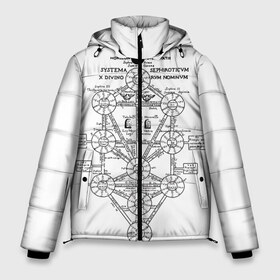 Мужская зимняя куртка 3D с принтом eVa-updown в Новосибирске, верх — 100% полиэстер; подкладка — 100% полиэстер; утеплитель — 100% полиэстер | длина ниже бедра, свободный силуэт Оверсайз. Есть воротник-стойка, отстегивающийся капюшон и ветрозащитная планка. 

Боковые карманы с листочкой на кнопках и внутренний карман на молнии. | Тематика изображения на принте: evangelion | ангелы | арт | база nerf | евангелион | икари | кабинет | кабинет икари | надпись | свитки | чёрное белое