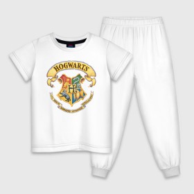 Детская пижама хлопок с принтом Coat of Hogwarts в Новосибирске, 100% хлопок |  брюки и футболка прямого кроя, без карманов, на брюках мягкая резинка на поясе и по низу штанин
 | vdgerir | гарри поттер | гриффиндор | дамблдор | добби | слизерин | хогвартс
