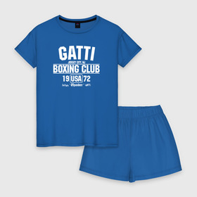 Женская пижама с шортиками хлопок с принтом Gatti Boxing Club в Новосибирске, 100% хлопок | футболка прямого кроя, шорты свободные с широкой мягкой резинкой | Тематика изображения на принте: arturo gatti | arturo thunder gatti | gatti | thunder | артуро гатти | гатти